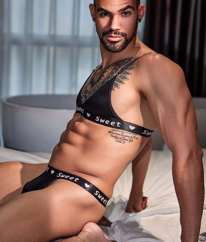 Men's Thin Transparent Lingerie Set - QQNY028 - YDressup