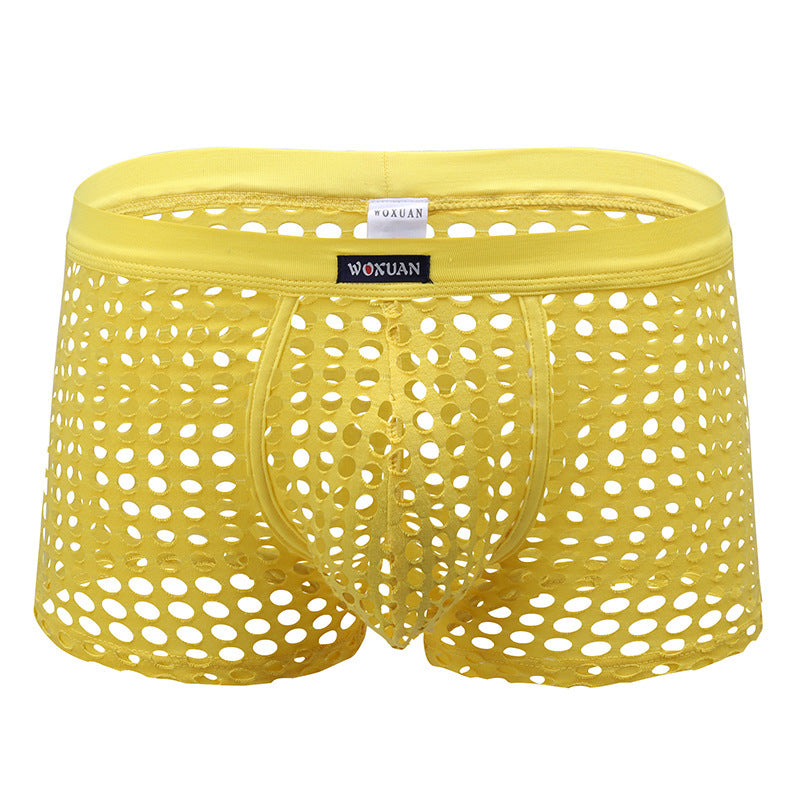 Sexy Underwear Mesh Breathable Boxer Briefs Soft Stretch Trunks - PJK025