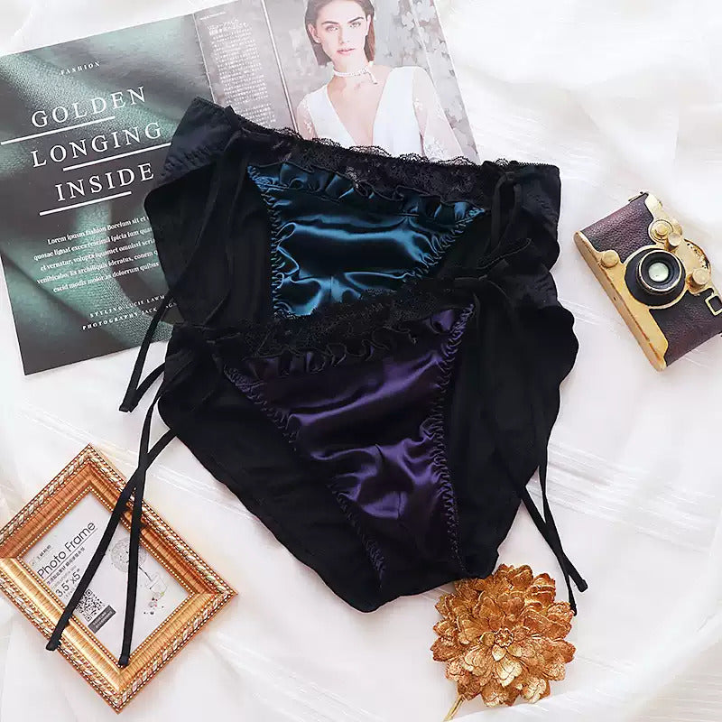 Luxury Satin Men's Bow Panties - FU011