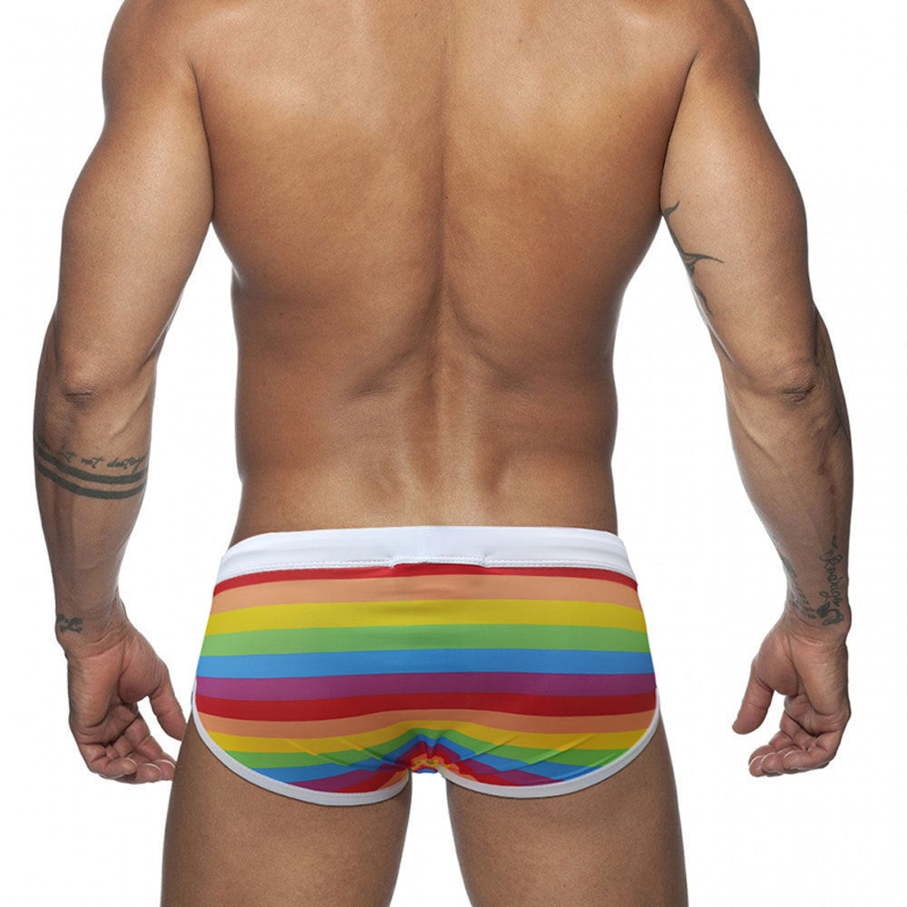 Retro Rainbow Swim Briefs - YK043 - YDressup