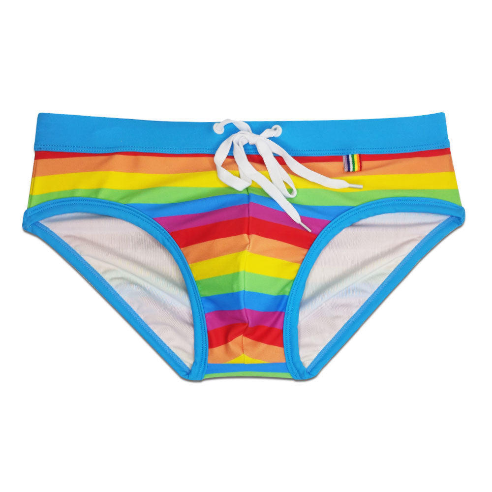 Retro Rainbow Swim Briefs - YK043 - YDressup