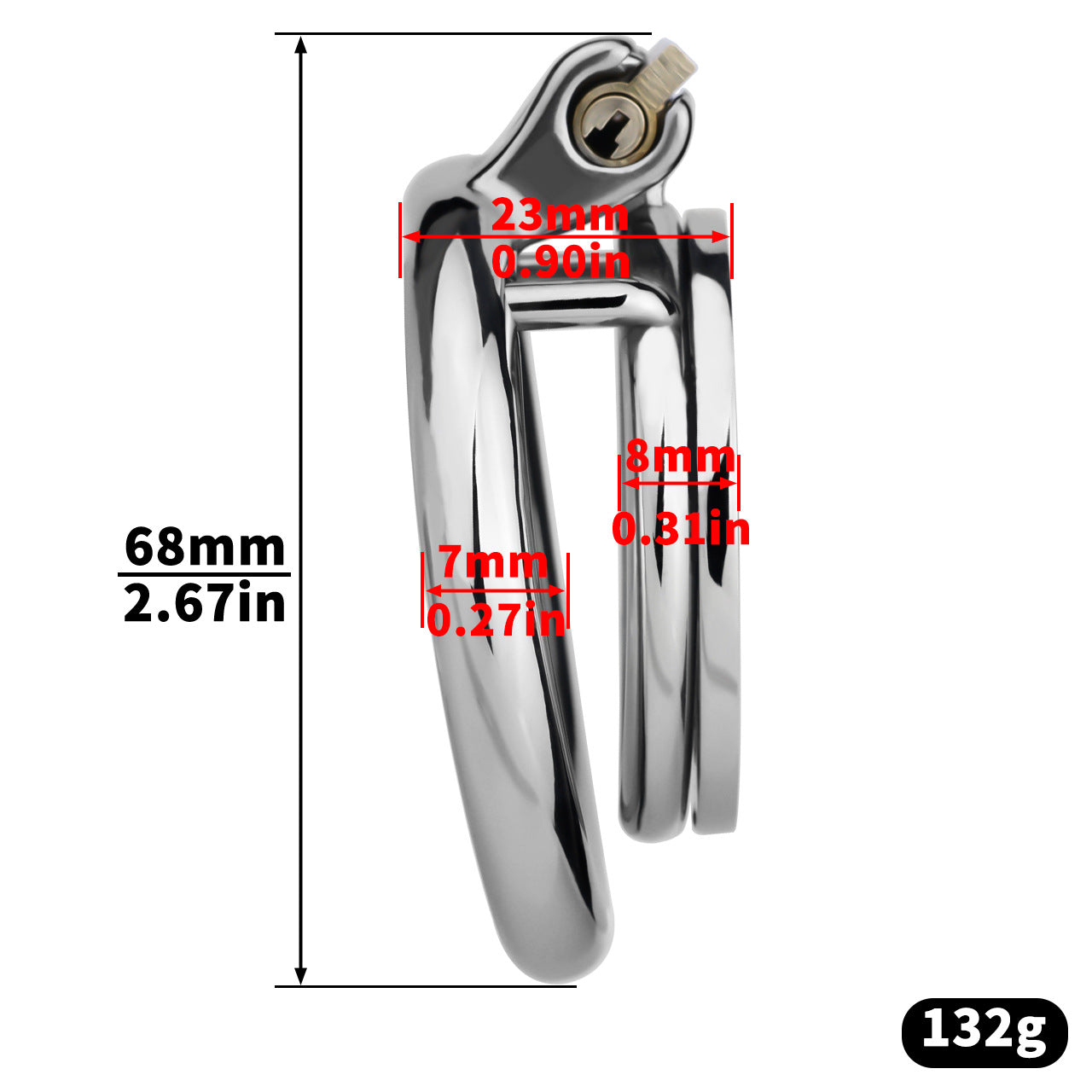 Steel Butterfly Inverted Chastity Cage with Urethral - YJS016