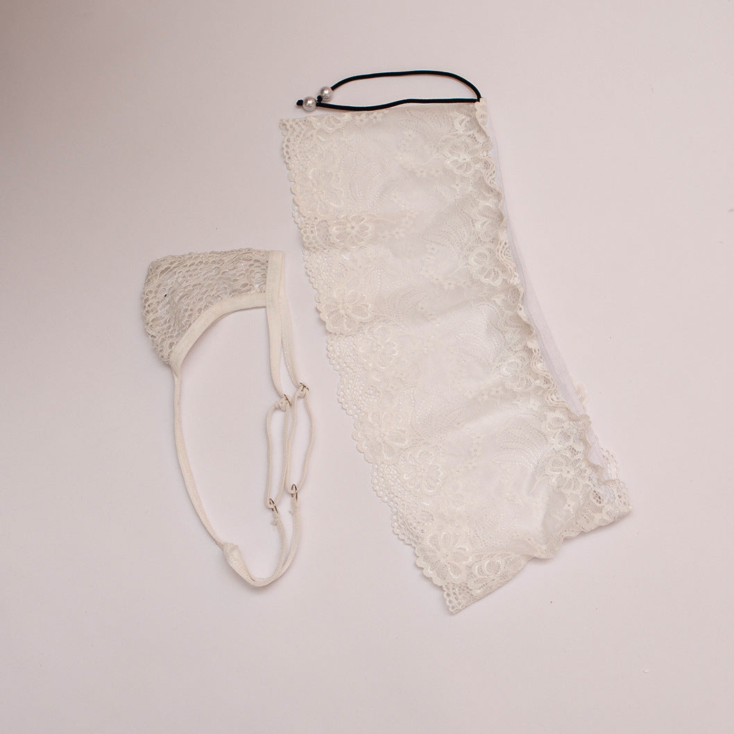2 PCS Sexy Lace G String Thong with Front Cut-Out - GZK036