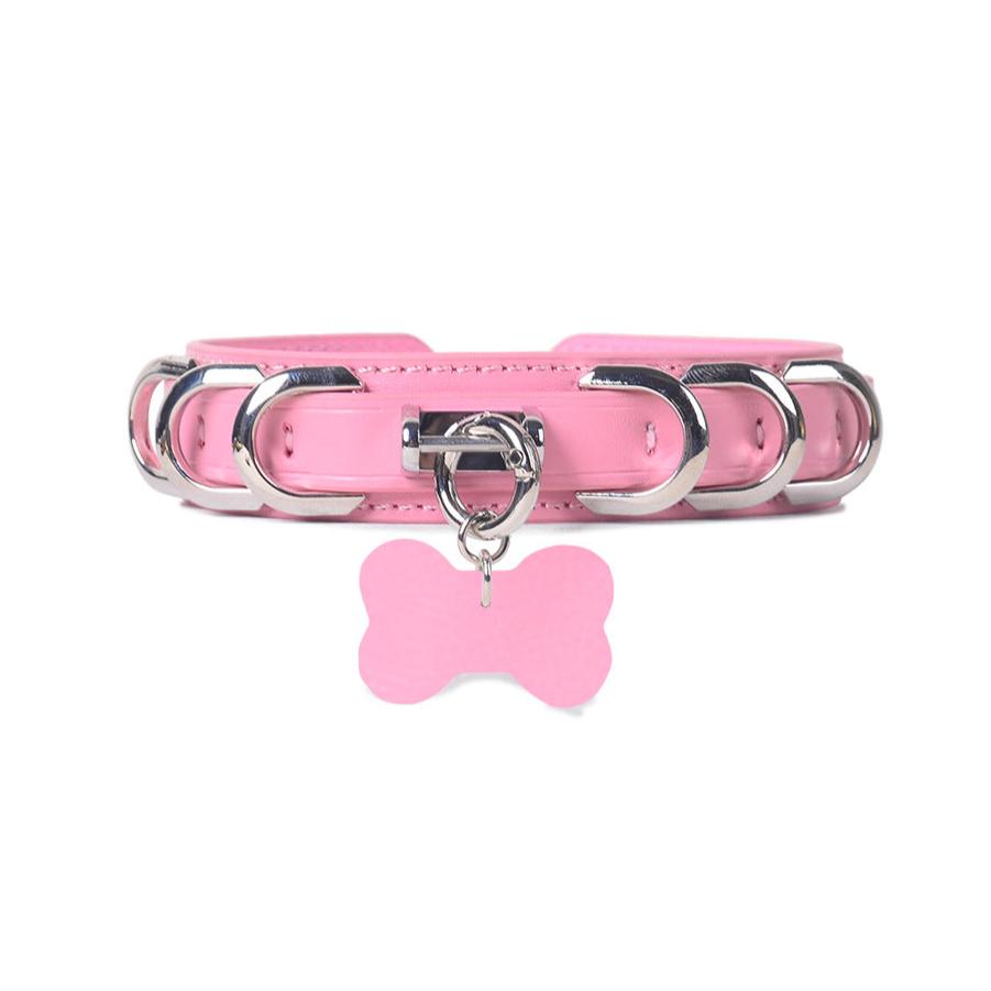 Premium Leather BDSM Collar with Leash - PJ009