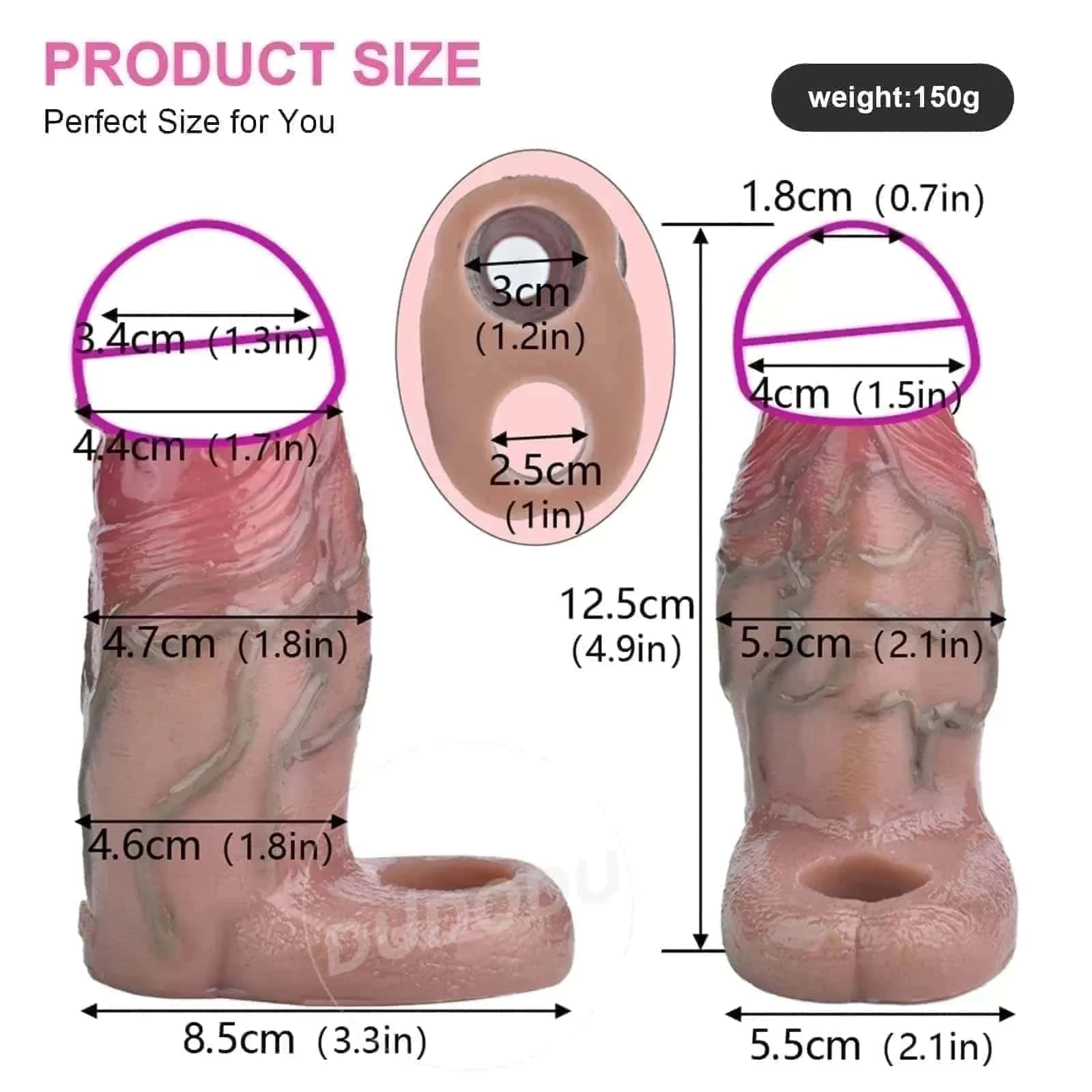 Realistic Penis Sleeve Extender - AD002