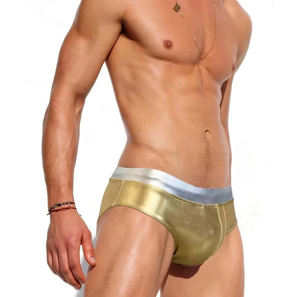 Men's Liquid Metallic Swim Briefs - YK040 - YDressup