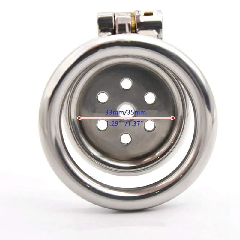 Tiny Chastity Cage Flat Metal - YJS010