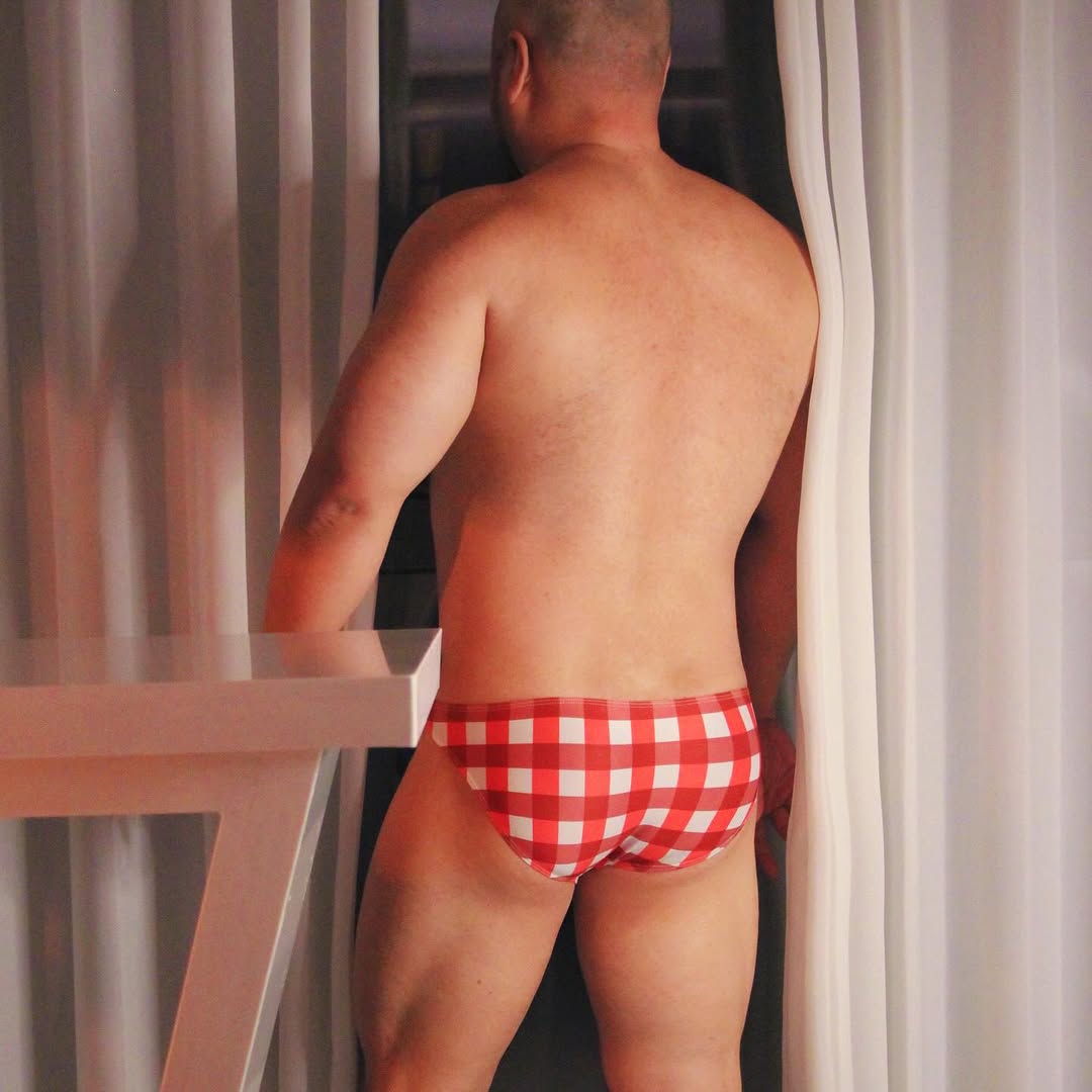 Men's Plaid Bikini Briefs - SJK058 - YDressup