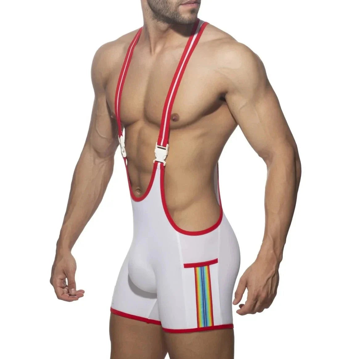 Rainbow Tape Buckle Workout Singlet - LTY002