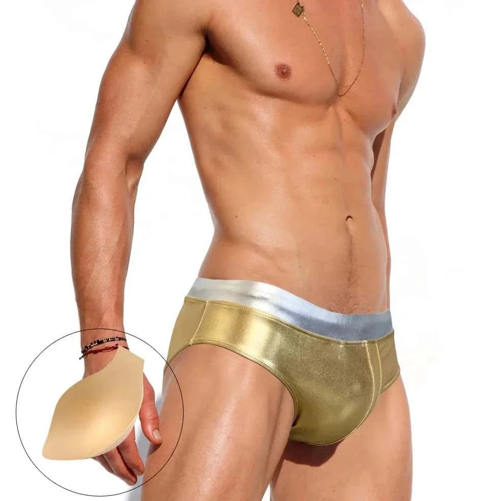 Men's Liquid Metallic Swim Briefs - YK040 - YDressup