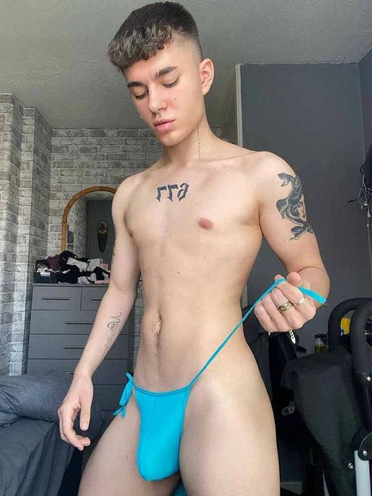Men's Solid Colour Lace-up Sexy Swim Briefs - YK002 - YDressup