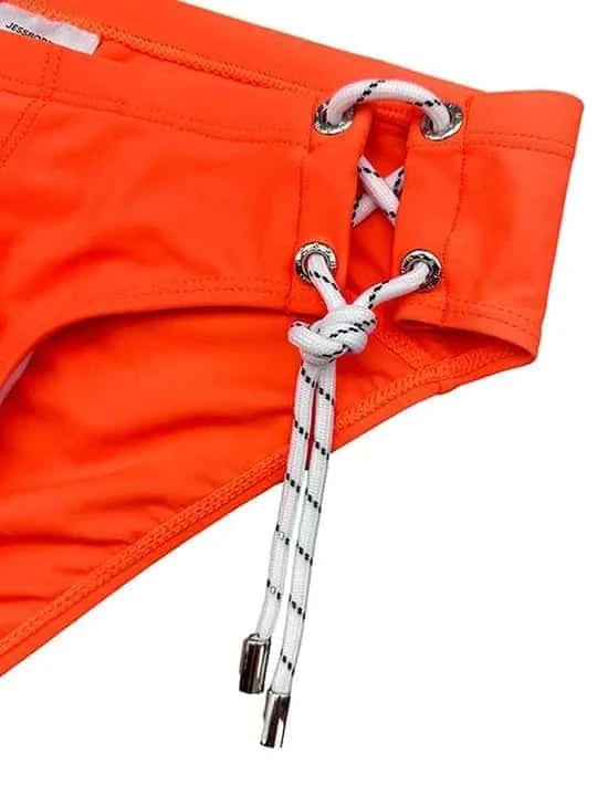 Men's Single Side Tether Low Rise Swim Briefs - YK035 - YDressup
