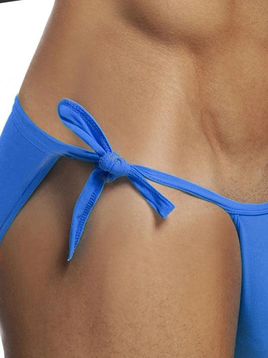 Men's Solid Colour Lace-up Sexy Swim Briefs - YK002 - YDressup