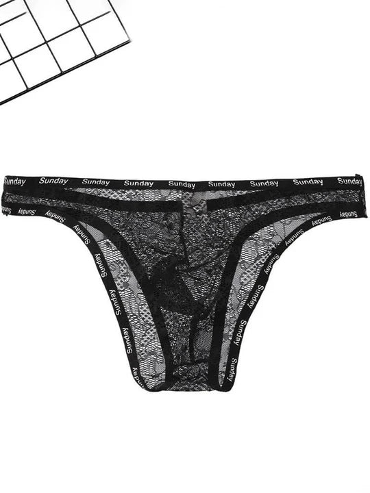 Men's Sexy Low-Rise See-Through Mesh Elastic Briefs - SJK012 - YDressup