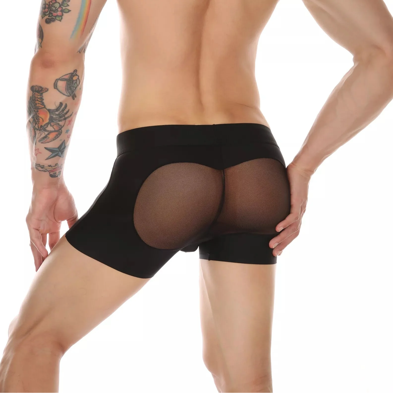 Men’s Mesh Big Pouch and Peach Butt Boxer - PJK035 - YDressup