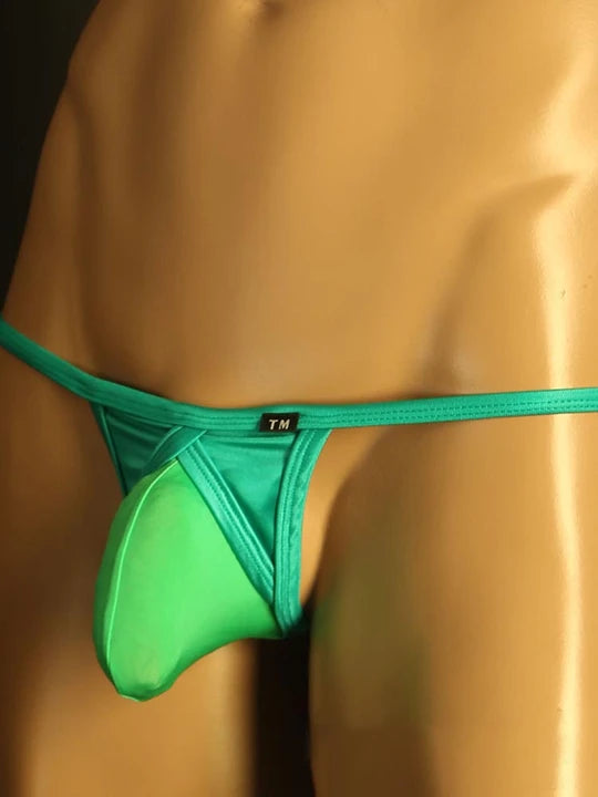 Men's Silky Breathable Spliced Elephant Thongs - DZK047 - YDressup