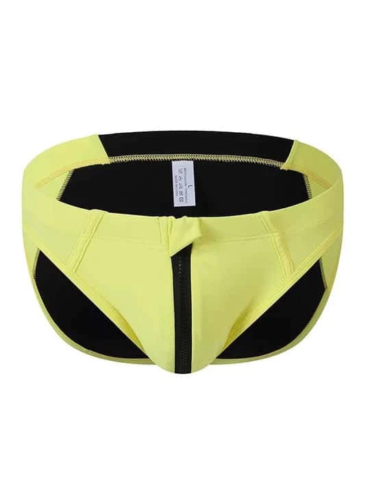 Men's Colorblock Zipper Swim Briefs - YK026 - YDressup