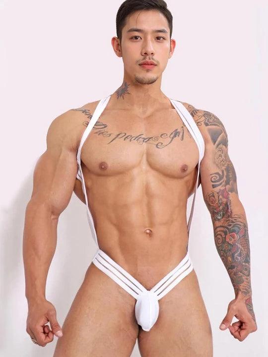 Men's Crossover Strap Thong Bodysuit - LTY025 - YDressup