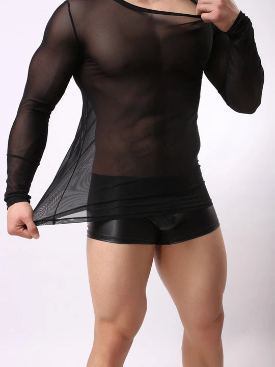 Sexy Sheer Perspective Undershirt for Nightclubs - KB041 - YDressup