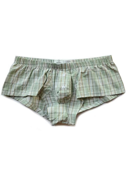 Low Rise Sexy Plaid Home Boxer Briefs - PJK001