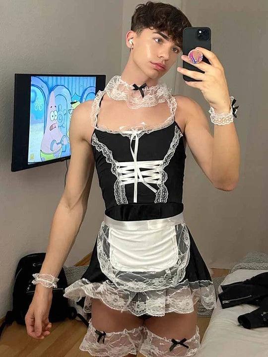 Men's Sexy Lace Maid Set - ZF003 - YDressup