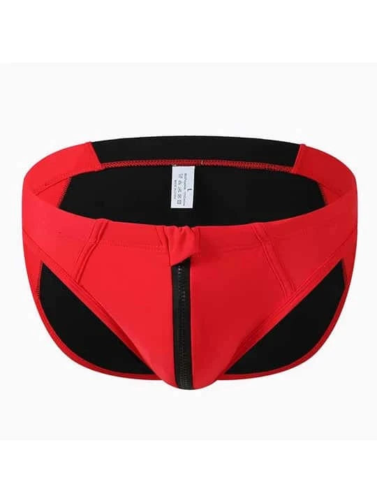 Men's Colorblock Zipper Swim Briefs - YK026 - YDressup