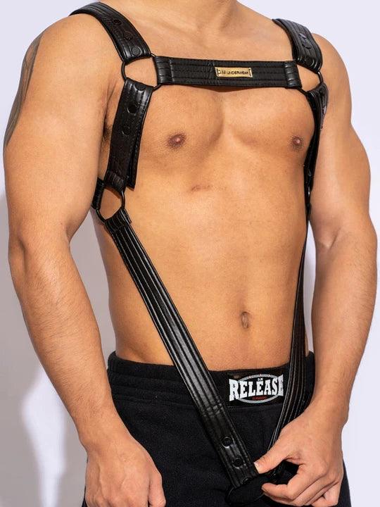 D.M Men's Removable Leather Straps Thong - KB033 - YDressup