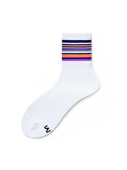 D.M Rainbow Striped Sports Cotton Socks - WZ002