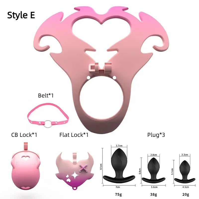 Angel 3D Sissy Chastity Cage - YJS007