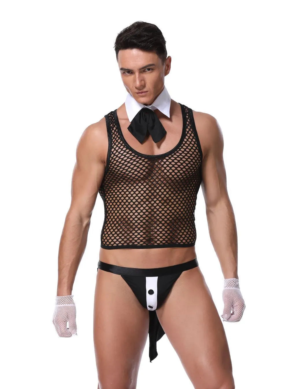 Men’s Erotic Waiter Cosplay Lingerie Set - ZF027 - YDressup
