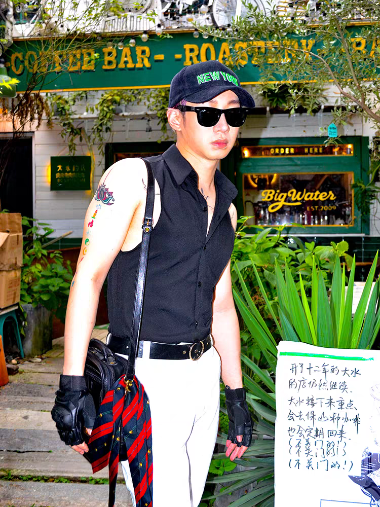 Casual Business Lapel Single-Breasted Sleeveless Shirt - SBS071