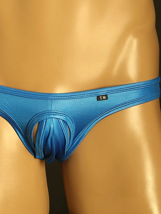 Men's Splicing Elastic Silk Thong - DZK054 - YDressup