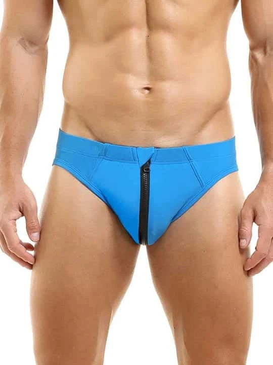 Men's Colorblock Zipper Swim Briefs - YK026 - YDressup