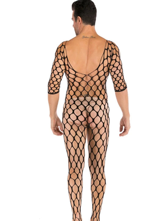 Hollow Temptation Men's Fishnet Pantyhose - LTW014 - YDressup