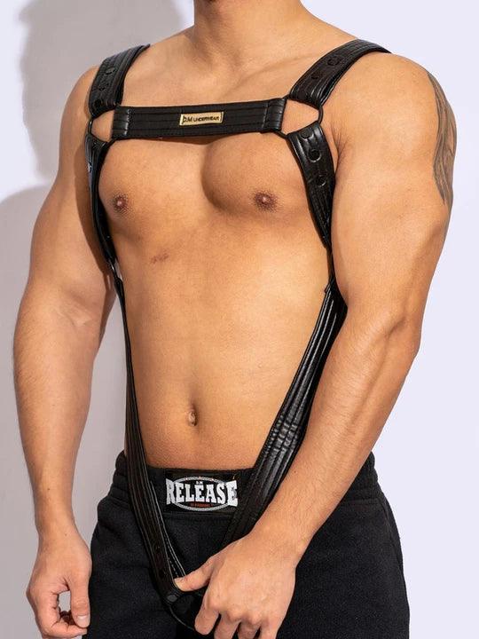 D.M Men's Removable Leather Straps Thong - KB033 - YDressup