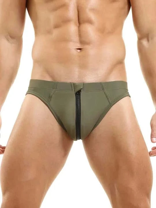 Men's Colorblock Zipper Swim Briefs - YK026 - YDressup