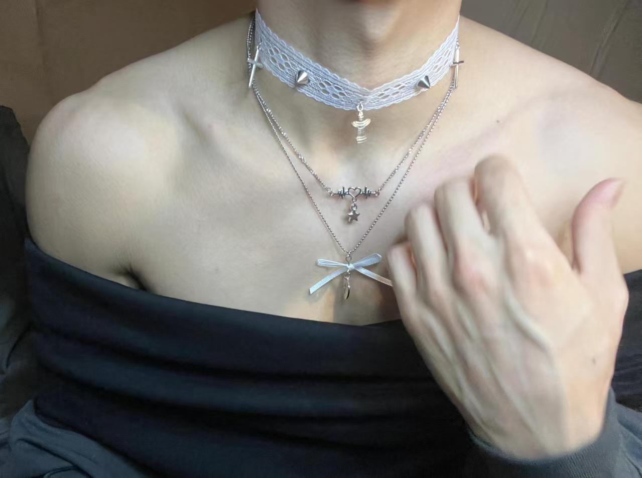 Sexy men's lace choker necklace - PJ022 - YDressup