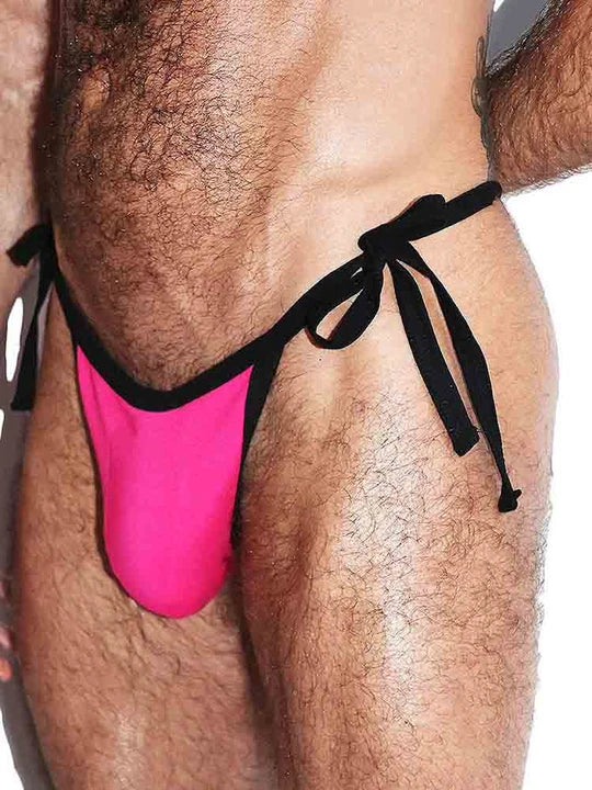 Men's Side Tie Solid Colour Triangle Swim Bikini - YK051 - YDressup