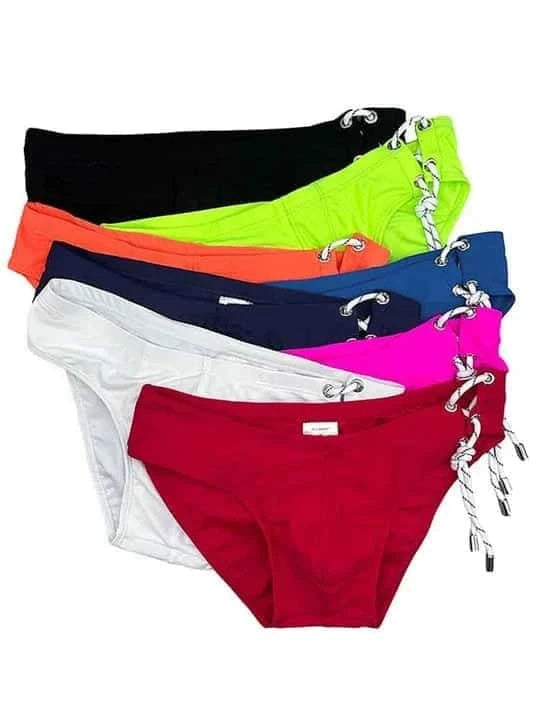 Men's Single Side Tether Low Rise Swim Briefs - YK035 - YDressup