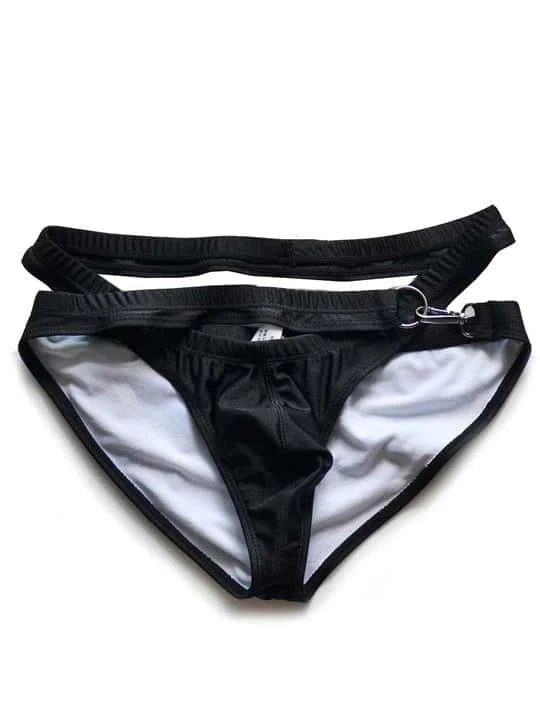 Low Rise Quick Dry Beach Metal Button Swim Briefs - YK033 - YDressup
