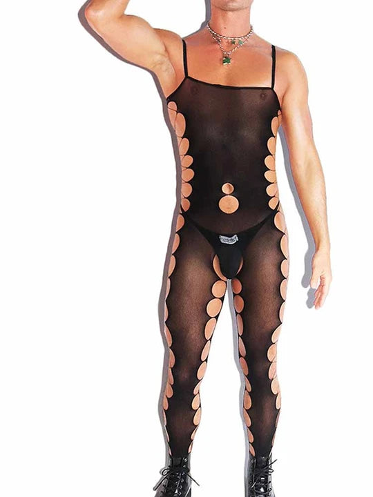 Men's Crotchless One-Piece Suspender Stockings - LTW020 - YDressup