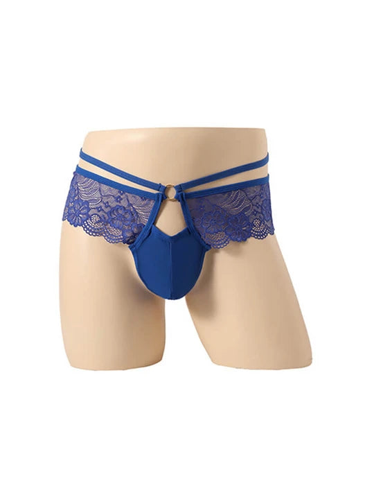 Men's Floral Lace Thong - Nylon & Spandex Stretch - GZK001 - YDressup