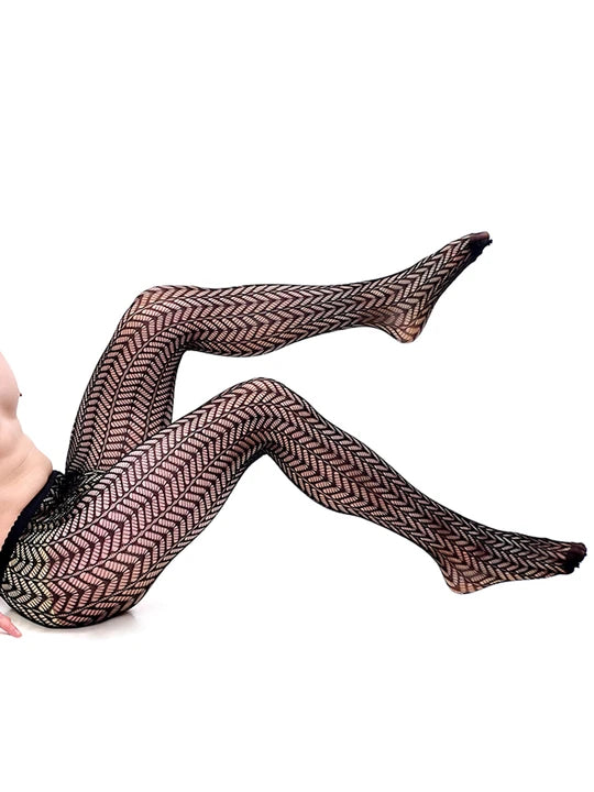 Men's See-through Erotic Fishnet Pantyhose - CW023 - YDressup