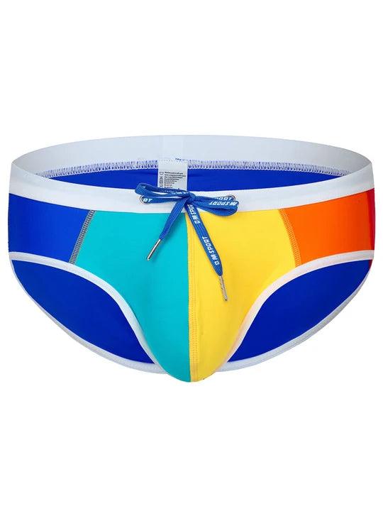 D.M Low Waist Sexy Rainbow Swim Briefs - YK015 - YDressup