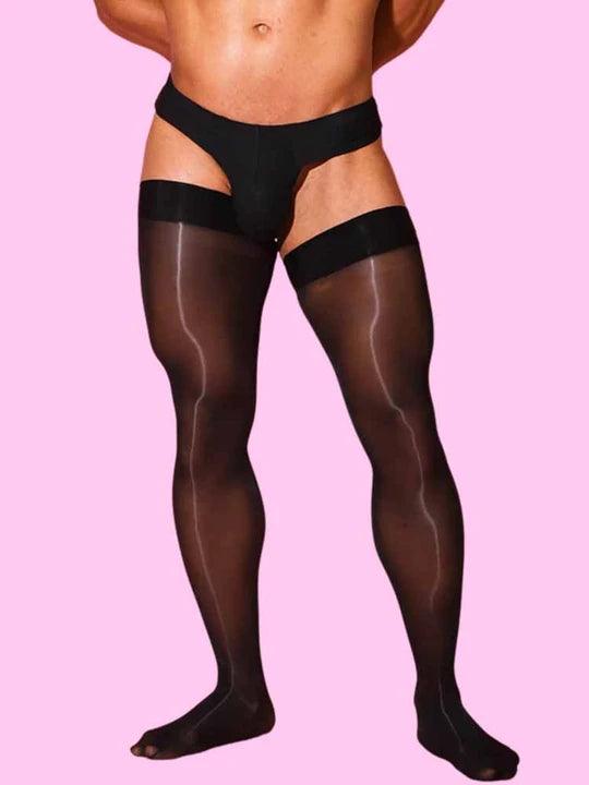 Knee High Nylon Stockings - Black - CW010 - YDressup