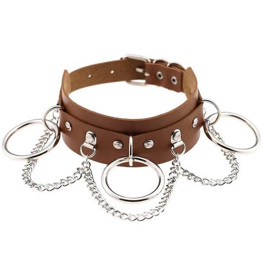 PU Leather Punk Chain Choker - KB040 - YDressup