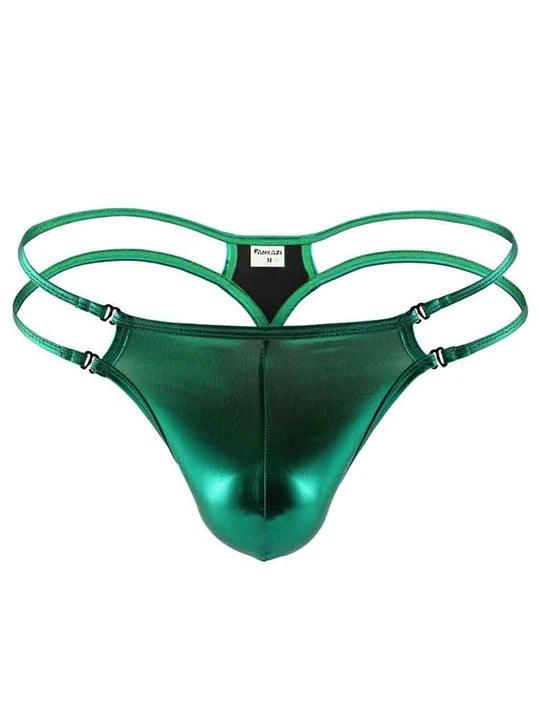 Men’s Faux Leather Thong - DZK041 - YDressup