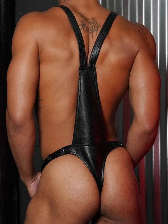 Exposed V-Strap Bodysuit with Large Bulge Pouch - KB020 - YDressup