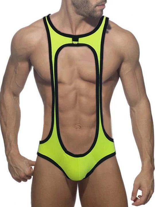 Men's Cutout Thong Bottomless Bodysuit - LTY030 - YDressup