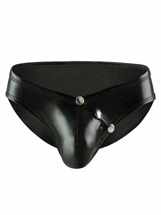 Sexy Faux Leather U Convex Briefs for Men - SJK045